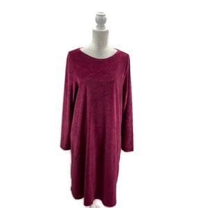 PureJill Velour Shift Dress Pima Cotton Comfort LT